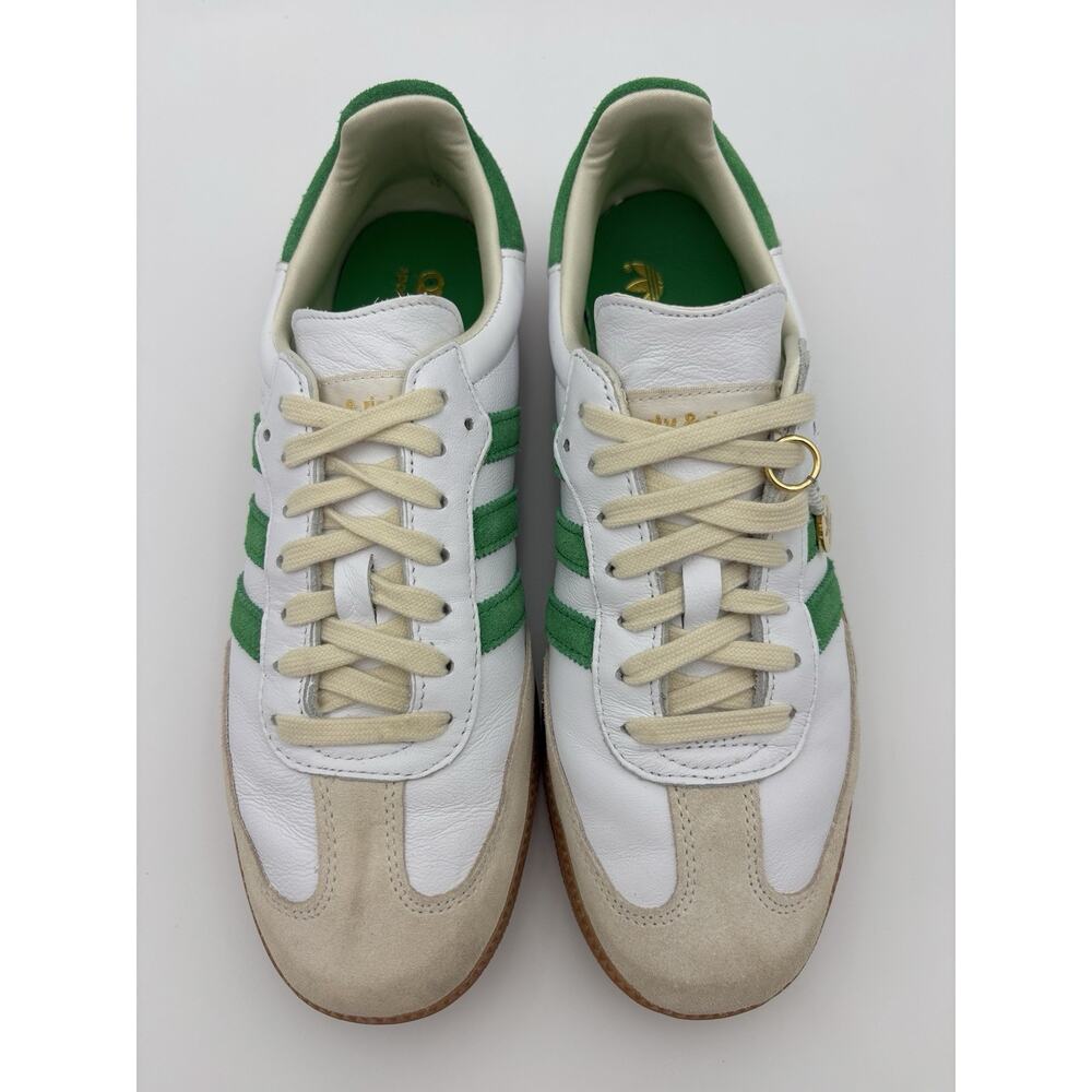 Adidas x Sporty & Rich Collab Sambas Sneakers White Green Leather Womens Size 8 - Picture 3 of 16
